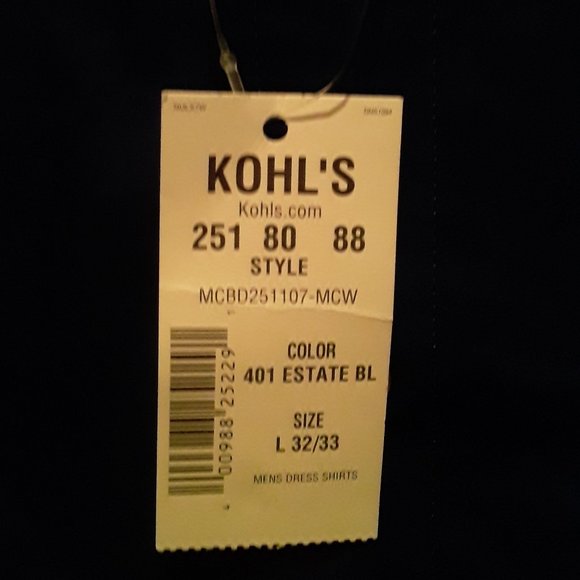 Croft&Barrow Mens Blue button down long sleeve dress shirt size Large NWT - Picture 4 of 8